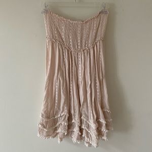 Free people light pink ruffle dress